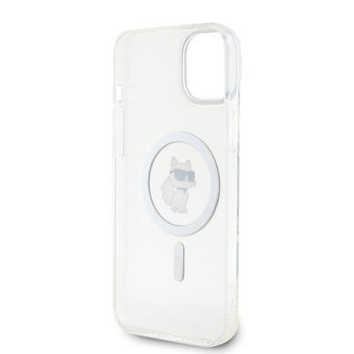 iPhone 15 PLUS transparent MagSafe Choupette IML KARL LAGERFELD nugarėlė 6