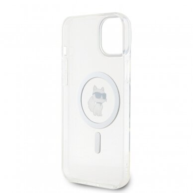 iPhone 15 PLUS transparent MagSafe Choupette IML KARL LAGERFELD nugarėlė 6