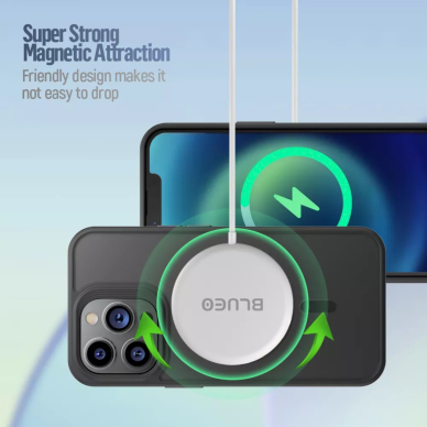 iPhone 15 PRO black Magsafe FROSTED ANTI-DROP nugarėlė 3