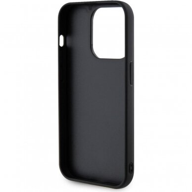 iPhone 15 PRO black PU Quilted Metal Logo GUESS nugarėlė 5