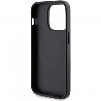 iPhone 15 PRO black Saffiano MagSafe GUESS nugarėlė 2