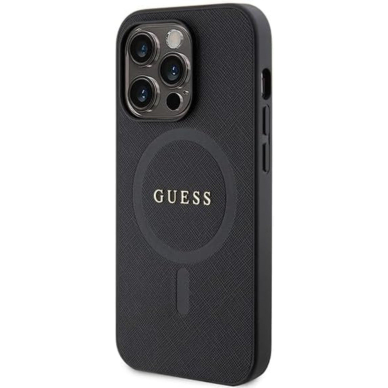 iPhone 15 PRO black Saffiano MagSafe GUESS nugarėlė 3
