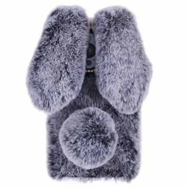 iPhone 15 PRO dark grey nugarėlė Fluffy rabbit 1