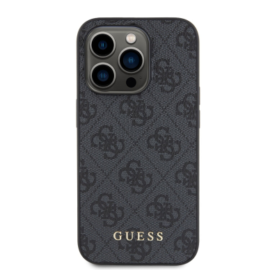 iPhone 15 PRO grey Metal Gold Logo GUESS nugarėlė 2