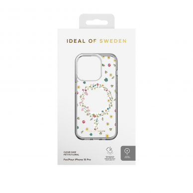 iPhone 15 PRO iDeal Of Sweden Clear MagSafe nugarėlė Petite Floral 3