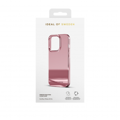 iPhone 15 PRO iDeal Of Sweden Mirror Rose Pink nugarėlė 3