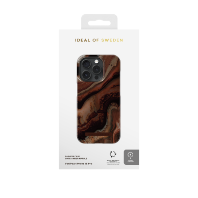 iPhone 15 PRO iDeal Of Sweden nugarėlė MagSafe Dark Amber Marble 1
