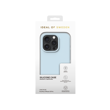 iPhone 15 PRO iDeal Of Sweden nugarėlė MagSafe Silicone Light Blue 4