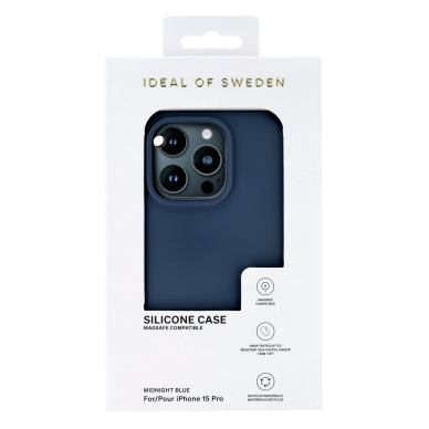 iPhone 15 PRO iDeal Of Sweden nugarėlė MagSafe Silicone Midnight Blue 1