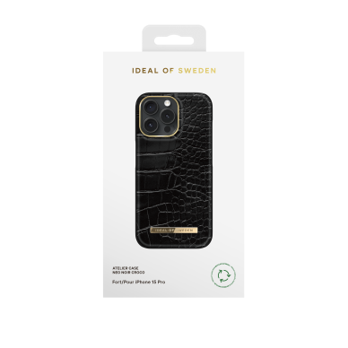 iPhone 15 PRO iDeal Of Sweden nugarėlė Neo Noir Croco 1