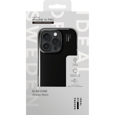 iPhone 15 PRO iDeal Of Sweden Slim MagSafe Glossy Black nugarėlė 3