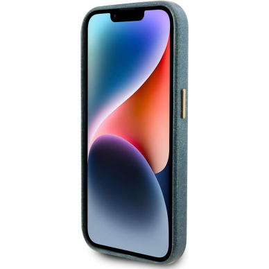 iPhone 15 PRO khaki Glitter Glossy Script GUESS nugarėlė 1