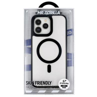 iPhone 15 PRO MAX black Magsafe FROSTED ANTI-DROP nugarėlė 2