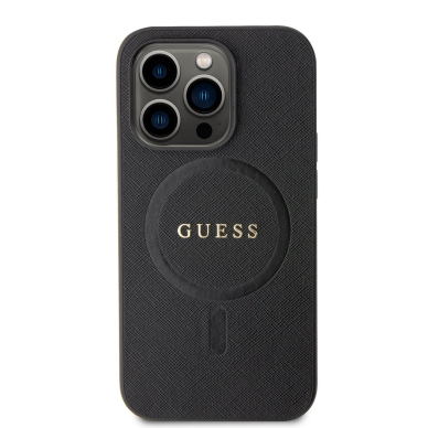 iPhone 15 PRO MAX black Saffiano MagSafe GUESS nugarėlė 1