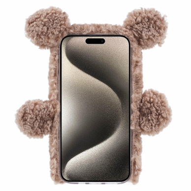 iPhone 15 PRO MAX brown nugarėlė Fluffy Bear 1