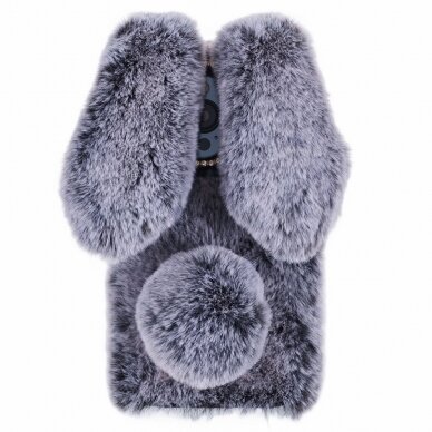 iPhone 15 PRO MAX dark grey nugarėlė Fluffy rabbit 1