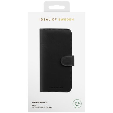 iPhone 15 PRO MAX iDeal Of Sweden dėklas MagSafe Magnet Wallet+ Black 4