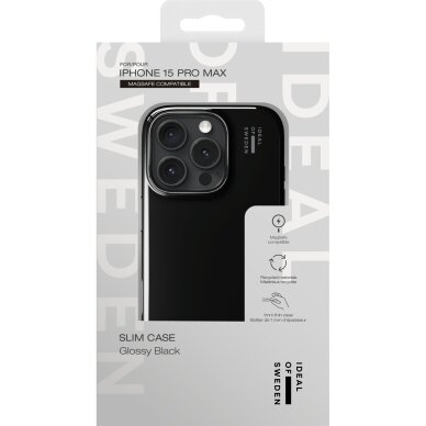 iPhone 15 PRO MAX iDeal Of Sweden Slim MagSafe Glossy Black nugarėlė 3