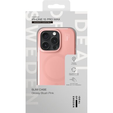iPhone 15 PRO MAX iDeal Of Sweden Slim MagSafe Glossy Blush Pink nugarėlė 3