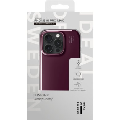 iPhone 15 PRO MAX iDeal Of Sweden Slim MagSafe Glossy Cherry nugarėlė 3