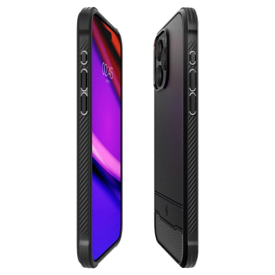 iPhone 15 PRO MAX juoda SPIGEN RUGGED ARMOR MagSafe nugarėlė 7