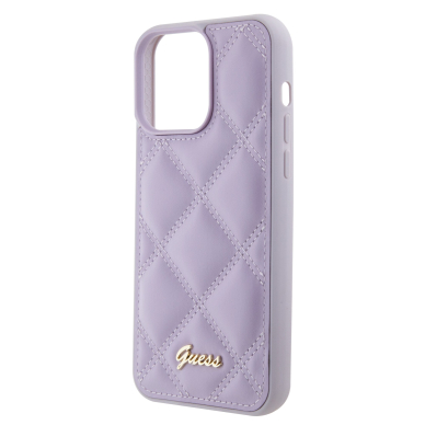iPhone 15 PRO MAX light purple PU Leather HC Quilted Metal Logo GUESS nugarėlė 4