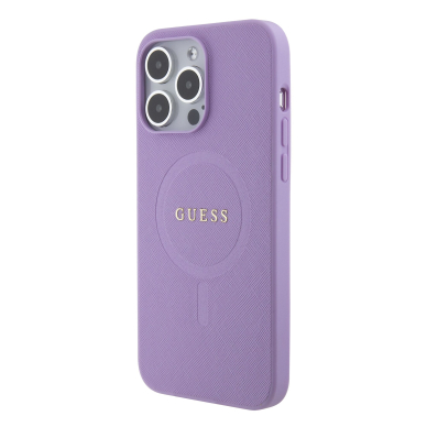 iPhone 15 PRO MAX purple Saffiano MagSafe GUESS nugarėlė 1