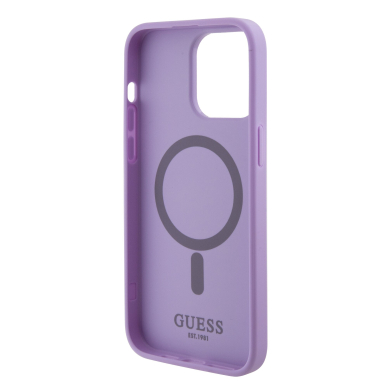 iPhone 15 PRO MAX purple Saffiano MagSafe GUESS nugarėlė 6