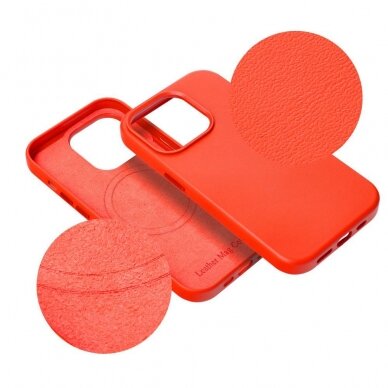 iPhone 15 PRO MAX red MagLeather MagSafe nugarėlė 3