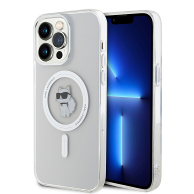 iPhone 15 PRO MAX transparent MagSafe Choupette IML KARL LAGERFELD nugarėlė