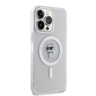 iPhone 15 PRO MAX transparent MagSafe Choupette IML KARL LAGERFELD nugarėlė 3
