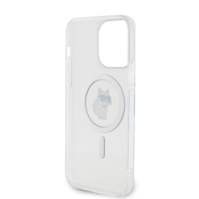iPhone 15 PRO MAX transparent MagSafe Choupette IML KARL LAGERFELD nugarėlė 6