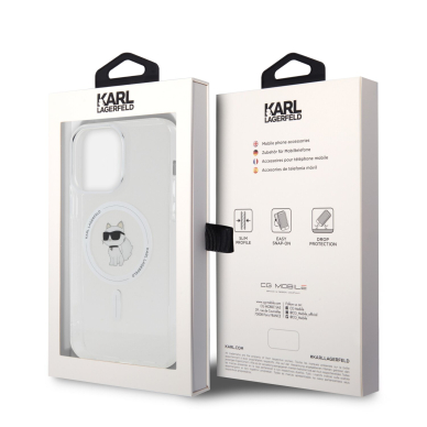 iPhone 15 PRO MAX transparent MagSafe Choupette IML KARL LAGERFELD nugarėlė 7