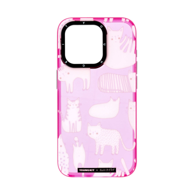 iPhone 15 PRO pink YOUNGKIT Alice Potter Design Cat nugarėlė