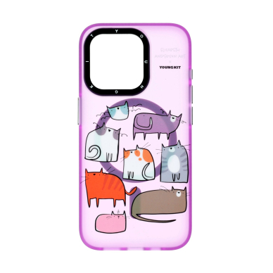 iPhone 15 PRO purple YOUNGKIT MagSafe Elizabeth Anderson Art Adorable Cat nugarėlė iPhone 15 PRO purple YOUNGKIT MagSafe Elizabeth Anderson Art Adorable Cat nugarėlė