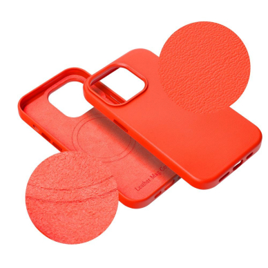 iPhone 15 PRO red MagLeather MagSafe nugarėlė 3