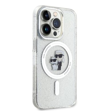 iPhone 15 PRO transparent Glitter MagSafe Karl&Choupette KARL LAGERFELD nugarėlė 4