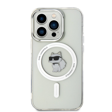iPhone 15 PRO transparent MagSafe Choupette IML KARL LAGERFELD nugarėlė 2