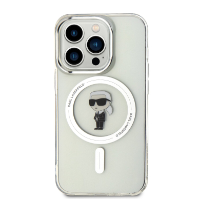 iPhone 15 PRO transparent MagSafe Ikonik IML KARL LAGERFELD nugarėlė 2