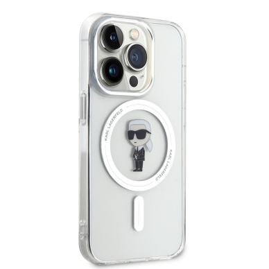 iPhone 15 PRO transparent MagSafe Ikonik IML KARL LAGERFELD nugarėlė 3