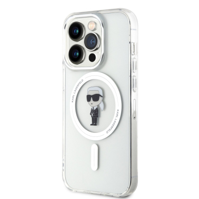 iPhone 15 PRO transparent MagSafe Ikonik IML KARL LAGERFELD nugarėlė 1