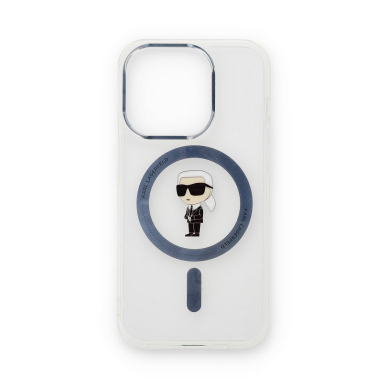 iPhone 15 PRO transparent NFT Karl and Choupette IML MagSafe KARL LAGERFELD nugarėlė