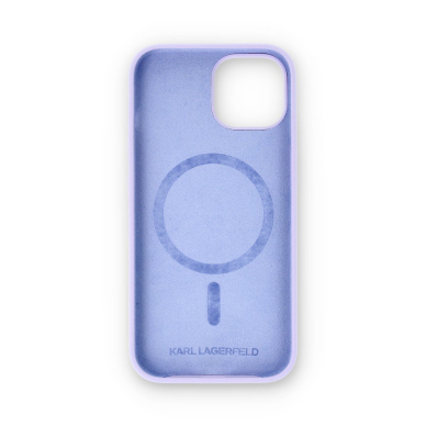 iPhone 15 / 14 / 13 purple Magsafe Silicone KC Heads Ring KARL LAGERFELD nugarėlė 1