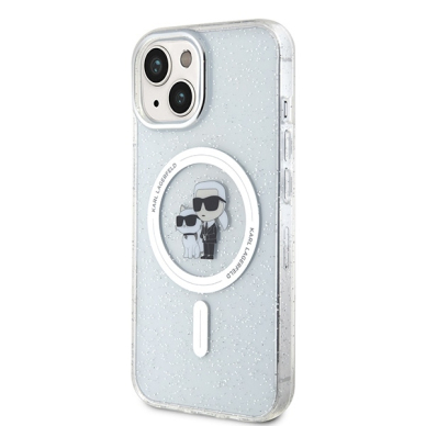iPhone 15 / 14 / 13 transparent Glitter MagSafe Karl&Choupette KARL LAGERFELD nugarėlė 9