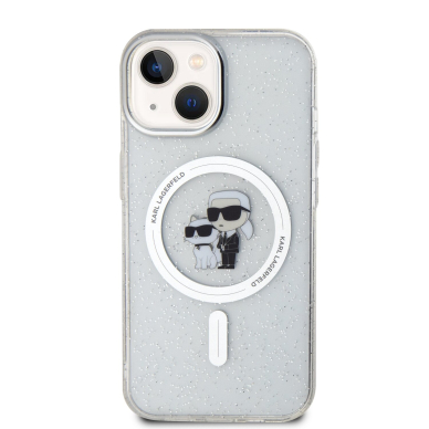 iPhone 15 / 14 / 13 transparent Glitter MagSafe Karl&Choupette KARL LAGERFELD nugarėlė 3