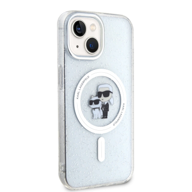 iPhone 15 / 14 / 13 transparent Glitter MagSafe Karl&Choupette KARL LAGERFELD nugarėlė 4