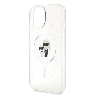 iPhone 15 / 14 / 13 transparent Glitter MagSafe Karl&Choupette KARL LAGERFELD nugarėlė 5