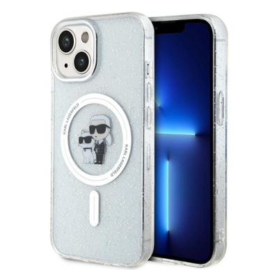 iPhone 15 / 14 / 13 transparent Glitter MagSafe Karl&Choupette KARL LAGERFELD nugarėlė 8