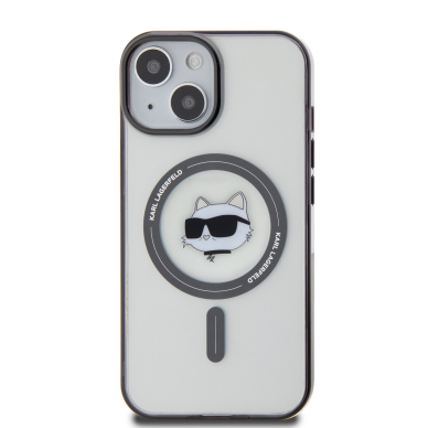 iPhone 15 / 14 / 13 transparent IML Choupette`s Head MagSafe KARL LAGERFELD nugarėlė 2