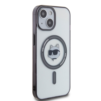 iPhone 15 / 14 / 13 transparent IML Choupette`s Head MagSafe KARL LAGERFELD nugarėlė 3
